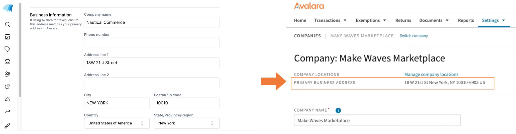 Avalara address matching