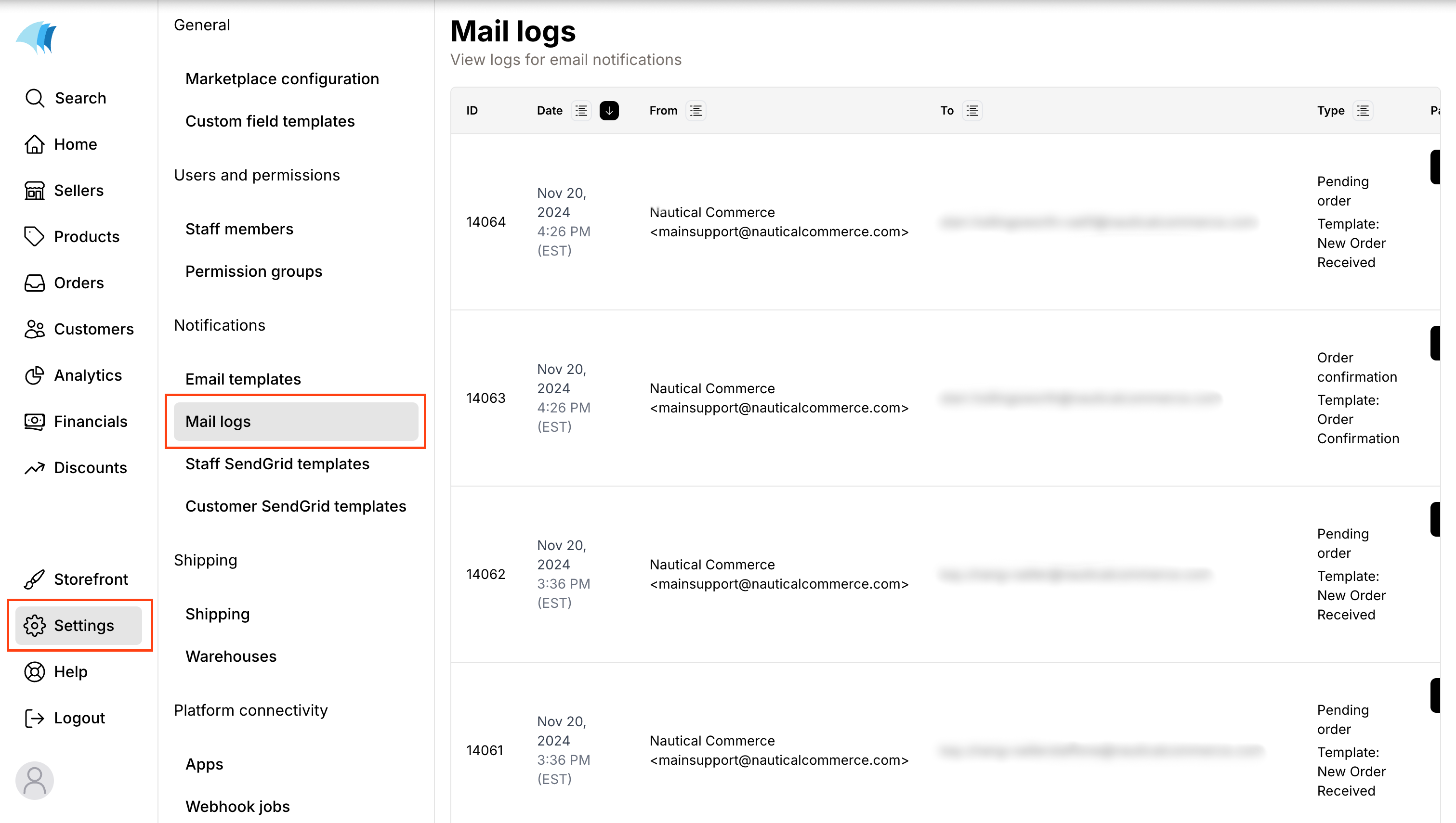 Mail logs