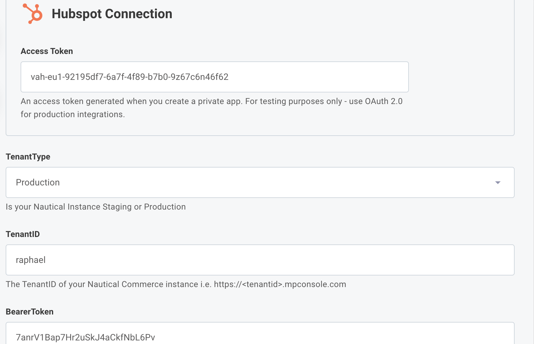 Hubspot configuration overview